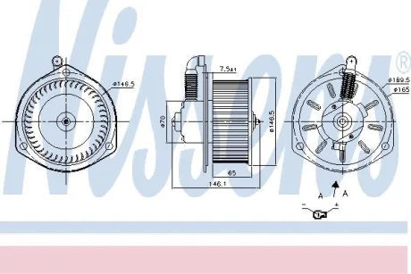 TOYOTA Вентилятор салону DYNA 01- NISSENS 87163