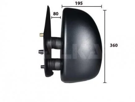 Дзеркало прав. ручн. регул.,випукл. (коротке кріплення) 99- ALKAR 9255961