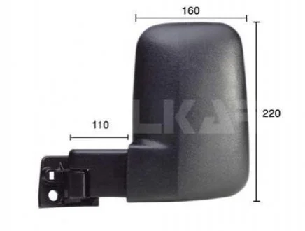 Дзеркало в сборе, праве,ручне, випуклий Short Arm, 110 X 220 X 160 ALKAR 9 262 961