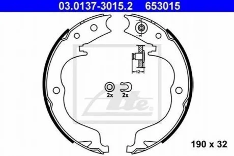 Гальмівні колодки, барабанні ATE 03.0137-3015.2