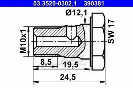 Штуцер ATE 03.3520-0302.1