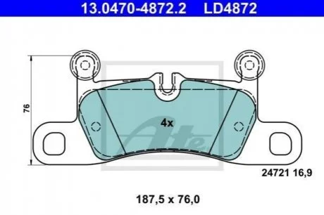 Гальмівні колодки, дискові ATE 13.0470-4872.2