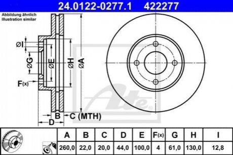 Гальмівний диск ATE 24.0122-0277.1