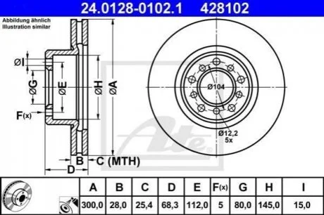 Гальмівний диск ATE 24.0128-0102.1