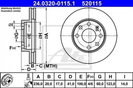 Гальмівні диски ATE 24.0320-0115.1