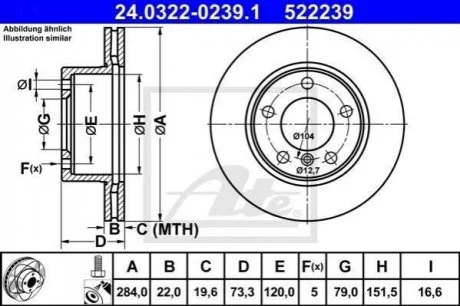 Гальмівні диски ATE 24.0322-0239.1