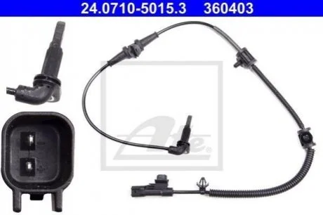 Датчик ABS передн Лів/Прав CHEVROLET MALIBU OPEL INSIGNIA A, INSIGNIA A COUNTRY SAAB 9-5 1.4-2.8 07.08- ATE 24.0710-5015.3