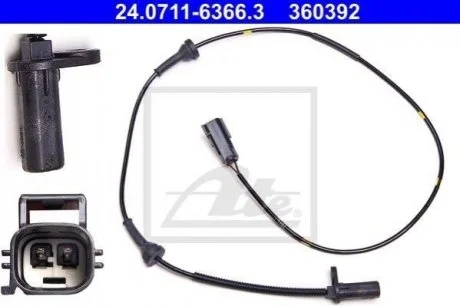 Датчик ABS передн лів VOLVO XC90 I 2.4D-4.4 06.02-12.14 ATE 24.0711-6366.3