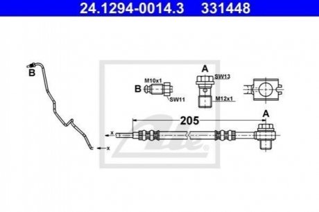 Гальмівний шланг ATE 24.1294-0014.3