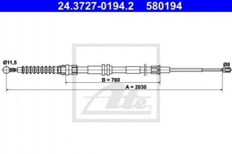 Трос зупиночних гальм ATE 24.3727-0194.2