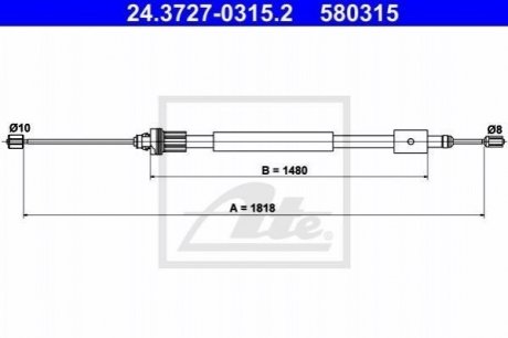 Трос зупиночних гальм ATE 24.3727-0315.2