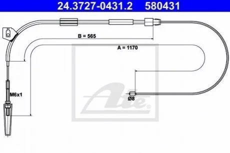 Трос зупиночних гальм ATE 24.3727-0431.2