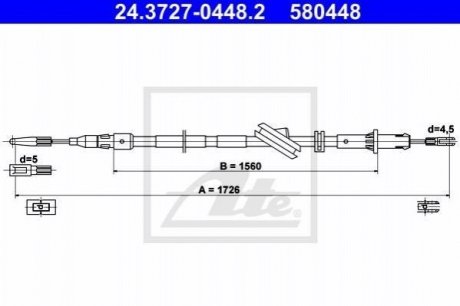 Трос зупиночних гальм ATE 24.3727-0448.2