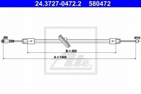 Трос зупиночних гальм ATE 24.3727-0472.2