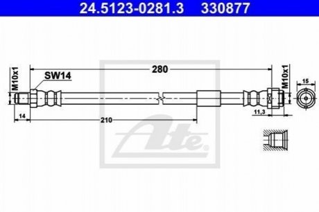 Гальмівний шланг ATE 24.5123-0281.3