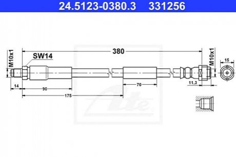 Гальмівний шланг ATE 24.5123-0380.3