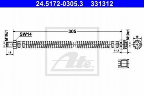 Гальмівний шланг ATE 24.5172-0305.3