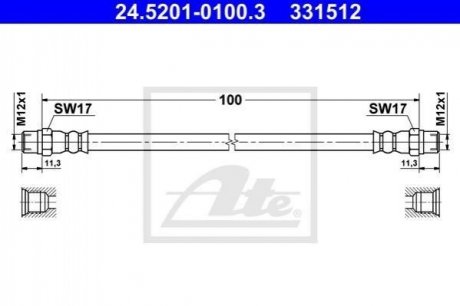 Гальмівний шланг ATE 24.5201-0100.3