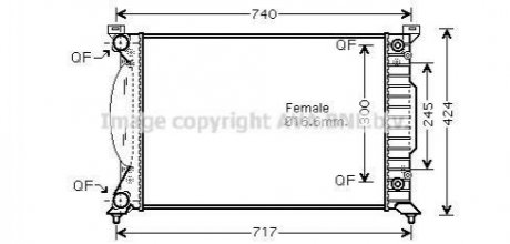 AUDI A4 10/00- Радиатор 1.8i 20V (?AC), 2.0i 20V (?AC), 1.9TDi (?AC) [OE. 8E0.12 AVA AVA COOLING AI 2202