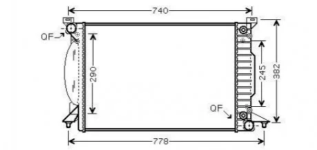 Радіатор охолодження двигуна Skoda Superb I 2,5d 02>08 AVA AVA COOLING AI 2207