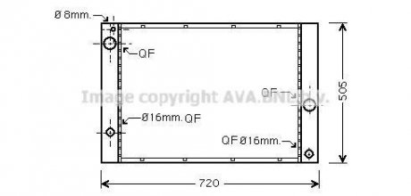 Радіатор охолодження двигуна BMW 5E60 520i 523i 530i (07-09) AT, 7E65 (05-08)730i AT AVA AVA COOLING BWA2338