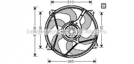 CN Xsara Picasso 460W -AC 09 Вентилятор AVA AVA COOLING CN 7530