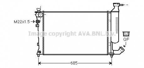 Радиатор охлаждения двигателя ZX/XSARA 14/6/8 MT 91-00 (Ava) AVA COOLING CNA2155