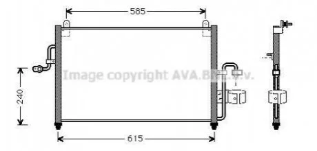 Радіатор кондиціонера Daewoo Nubira (97-) AVA AVA COOLING DW 5011