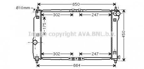 Радиатор охлаждения CHEVROLET AVEO (T250, T255) (05-) 1.4 i 16V (AVA) AVA COOLING DWA2067 (фото 1)