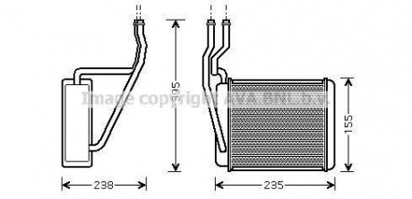 Радиатор печки, все модели [OE. 1206926] AVA AVA COOLING FD 6329 (фото 1)