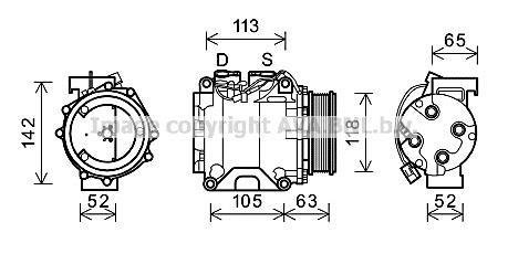 Компрессор Accord VII 2.0 i * 01/03-05/08 AVA AVA COOLING HDAK238