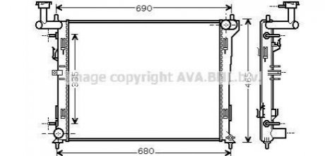 Радіатор охолодження двигуна Hyundai Elantra (06-11), i30 (07-12) AT AVA AVA COOLING HYA2180 (фото 1)