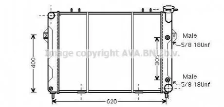 Радиатор 5.2, 5.2i, 5.9, 5.9i [OE. 52006644] AVA AVA COOLING JE 2007