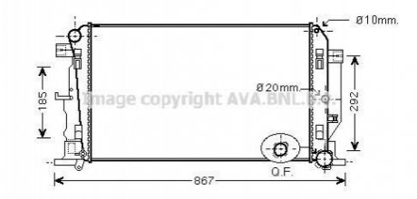 Радіатор, система охолодження двигуна AVA COOLING MS2446