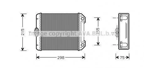 Теплообмінник, система опалення салону AVA COOLING MS 6171