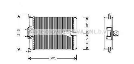 Радиатор отопителя MERCEDES S-CLASS W 140 (91-) (AVA) AVA COOLING MS6187