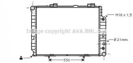 Радиатор охлаждения двигателя MBW210 E-KL MT/AT +AC 97- (Ava) AVA COOLING MSA2283