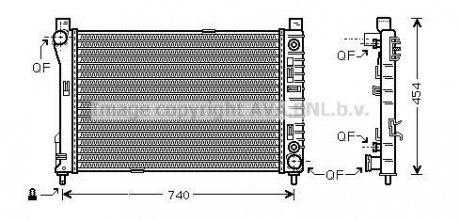 Радіатор охолодження двигуна MB C203 MT/AT AC+/- 03>07 AVA AVA COOLING MSA2286 (фото 1)