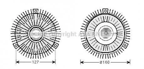 MS W163 ML320/350 ‘98- Муфта вентилятора системы охлаждения AVA AVA COOLING MS C421