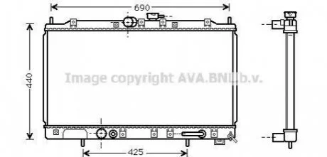 Радиатор 2.0i 16V (+A),2,5i 24V V6 (+A),2.4GDi 16V (+A) [OE. MR 281668/212455] AVA AVA COOLING MT 2123