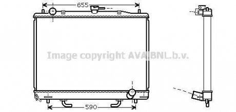 Радіатор охолодження двигуна Mitsubishi Pajero 3,2d 00> 07> AT AVA AVA COOLING MT 2163