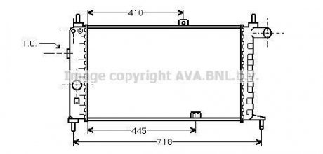 OPEL KADETT E 85-9/91 Радиатор 2.0i, 1.6D 630x322x21 [OE. 1300126 - 90442550] AVA AVA COOLING OL 2066