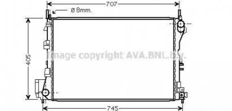Радиатор 2.2i 16V, 3.2i 24V, 2.0DTi, 2.2DTi (+A/C) [OE. 1300246 - 24418343] AVA AVA COOLING OL 2340