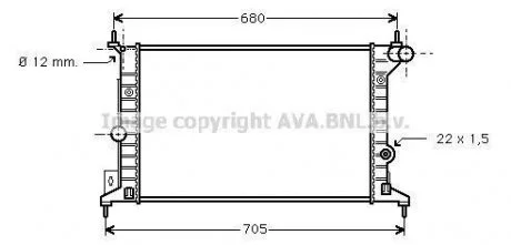 Радіатор охолодження двигуна Opel Vectra B (96-02) 1,6i 1,8i 2,0i MT AVA AVA COOLING OLA2242