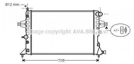 Радиатор охлаждения двигателя ASTRA G/ZAFIRA AT +AC (Ava) AVA COOLING OLA2254 (фото 1)