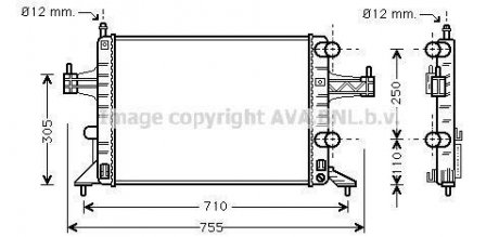 Радиатор охлаждения OPEL (AVA) AVA COOLING OLA2303