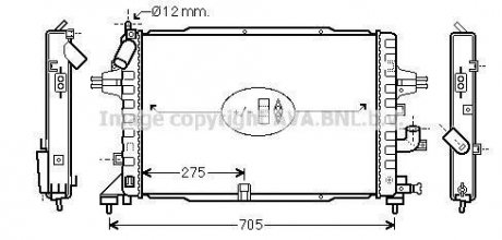 Радіатор охолодження двигуна Opel Astra H 1,3d 1,7d 1,9d / Zafira B 1,7d 1,9d AVA AVA COOLING OLA2364