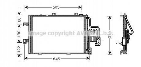 Радиатор кондиционера 1.0i 12V,1.2i 16V,1.4i 16V,1.8i [OE. 1850000-09201959] AVA AVA COOLING OLA 5307