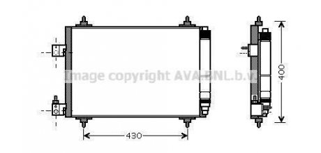 Радиатор кондиционера PEUGEOT 407/ CITROEN C5 (AVA) AVA COOLING PEA5286D