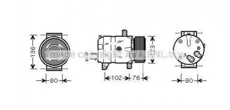Компрессор Megane 2.0 i 98- AVA AVA COOLING RTAK069